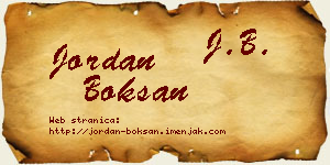 Jordan Bokšan vizit kartica